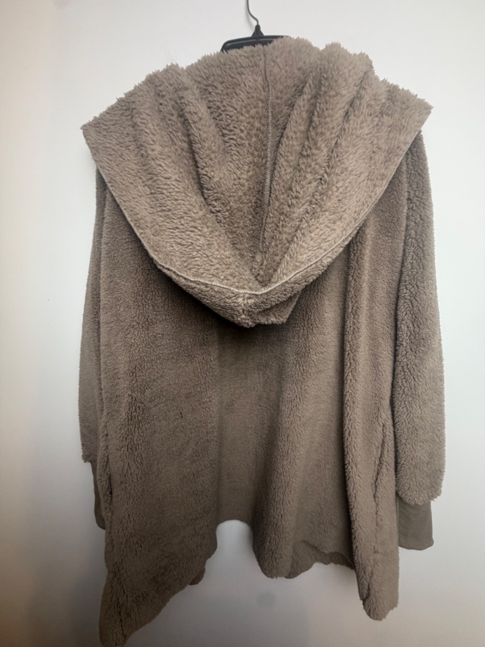 Coco & Carmel Taupe Hooded Teddy Fleece Cardigan Jacket L/XL - Picture 5 of 5